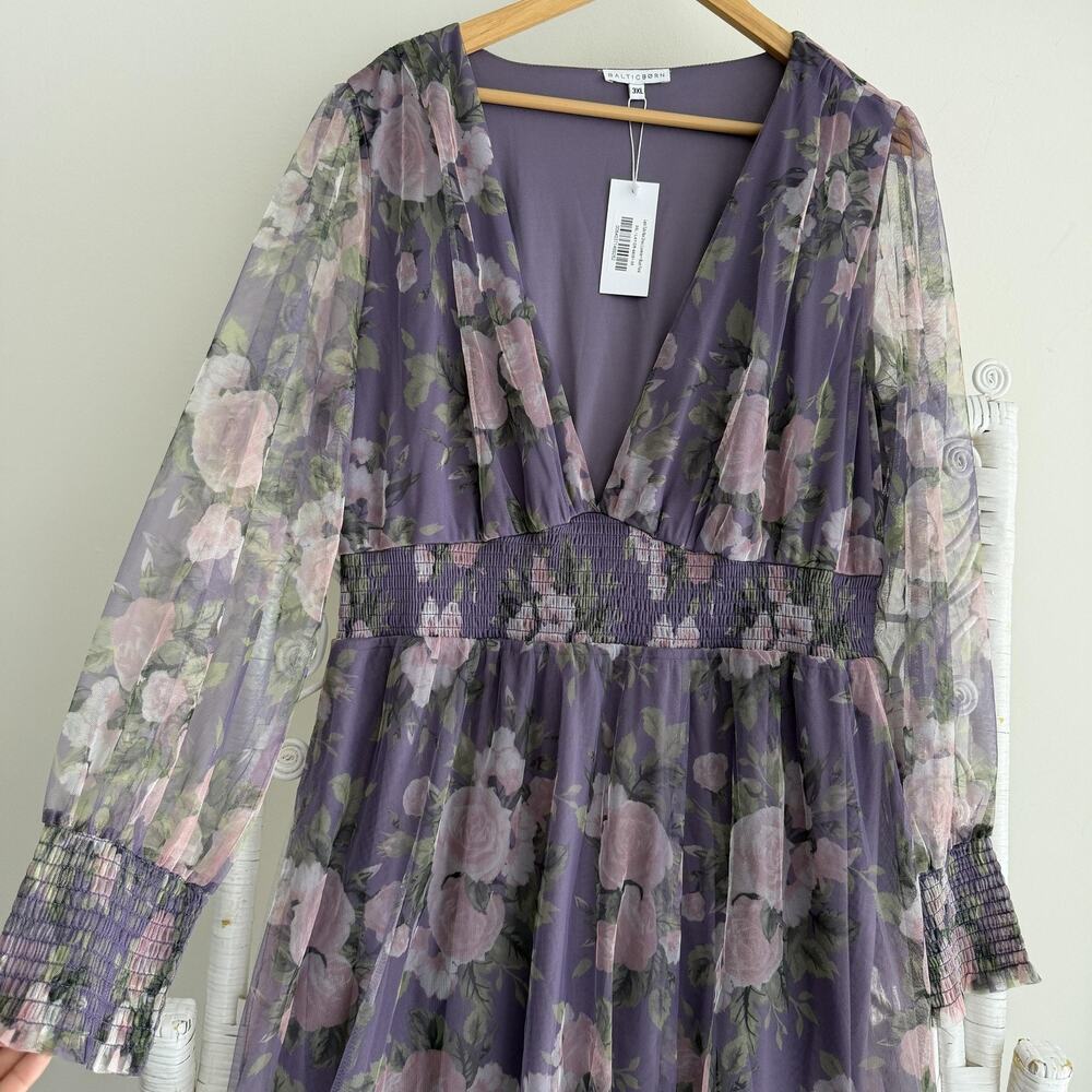 Baltic Born Dress 3XL Purple Layla‎ Tulle Floral Maxi Boho Romantic Ethereal - Picture 4 of 10